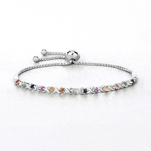 Pulsera de Zafiros Múltiples de 0.88 Quilates en Plata Esterlina .925