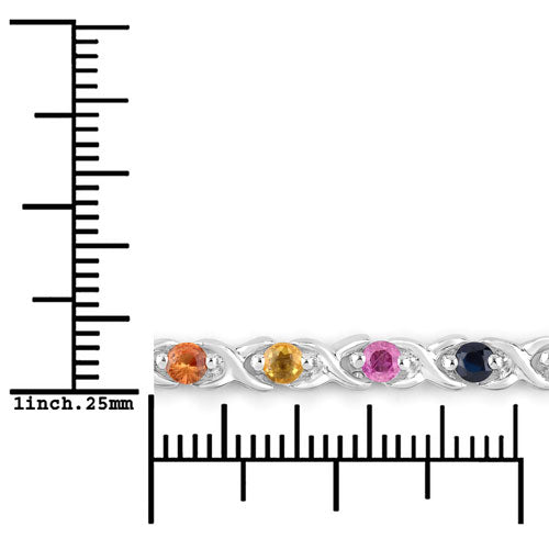 Pulsera de Zafiros Múltiples de 0.88 Quilates en Plata Esterlina .925