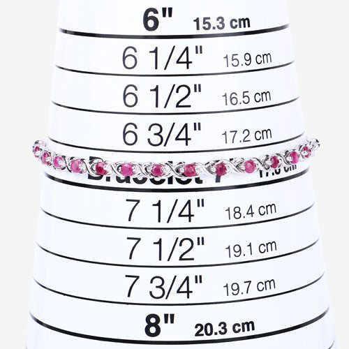 Pulsera de Rubí Genuino de 0.88 Quilates en Plata Esterlina .925