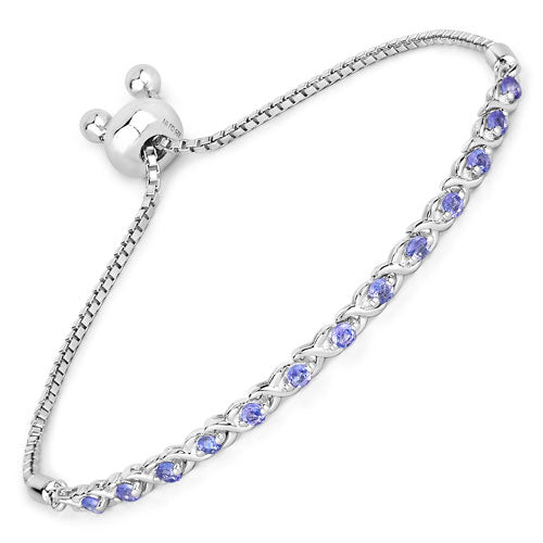 Bracelet en argent sterling tanzanite véritable de 0,91 carat