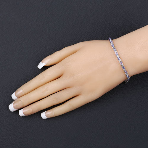 Bracelet en argent sterling tanzanite véritable de 0,91 carat