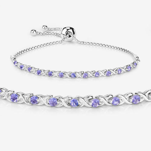 Bracelet en argent sterling tanzanite véritable de 0,91 carat