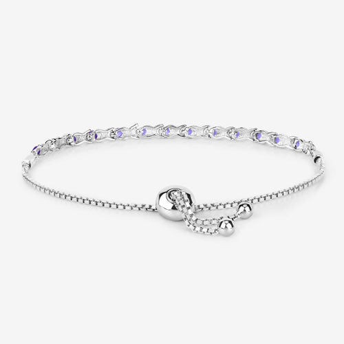 Bracelet en argent sterling tanzanite véritable de 0,91 carat