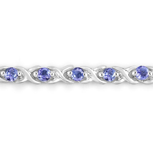 Bracelet en argent sterling tanzanite véritable de 0,91 carat