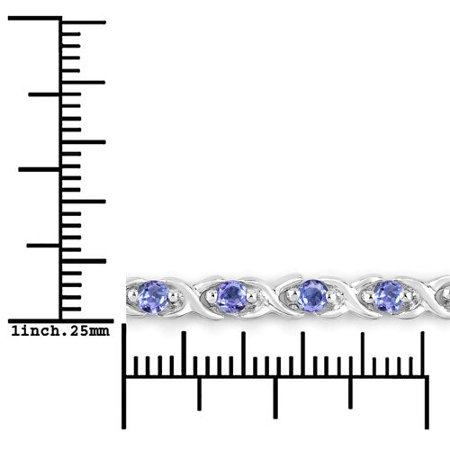Bracelet en argent sterling tanzanite véritable de 0,91 carat