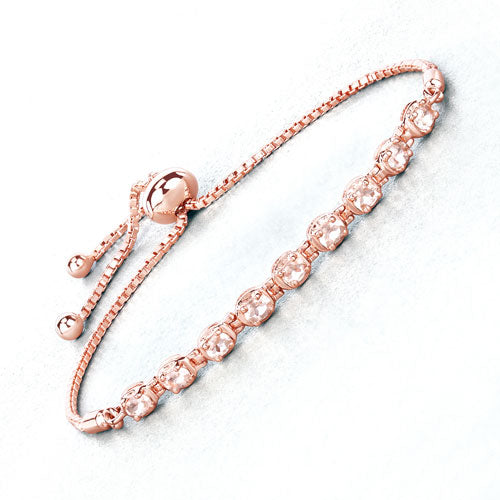Pulsera de plata esterlina de morganita genuina de 1.35 quilates