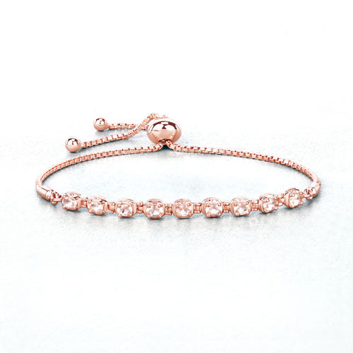Pulsera de plata esterlina de morganita genuina de 1.35 quilates