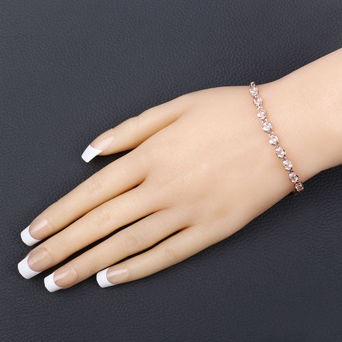 Pulsera de plata esterlina de morganita genuina de 1.35 quilates