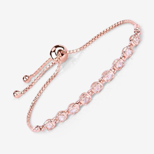 Pulsera de plata esterlina de morganita genuina de 1.35 quilates