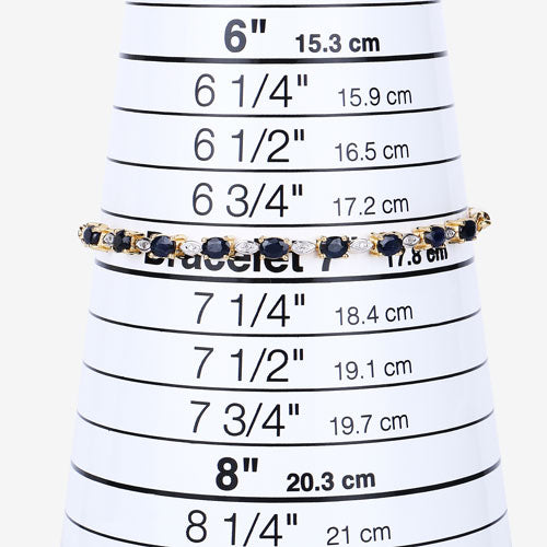 Bracelet en argent sterling avec saphir bleu et diamants de 1,83 carat