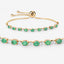 1.29 Carat Genuine Emerald and White Diamond Bracelet