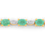 1.29 Carat Genuine Emerald and White Diamond Bracelet
