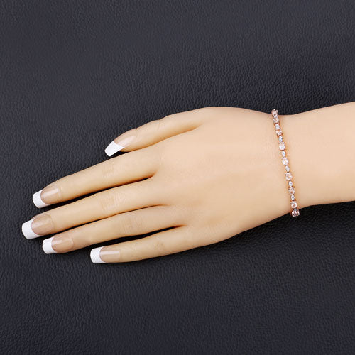 Bracelet en argent sterling avec morganite et diamants de 1,38 carat