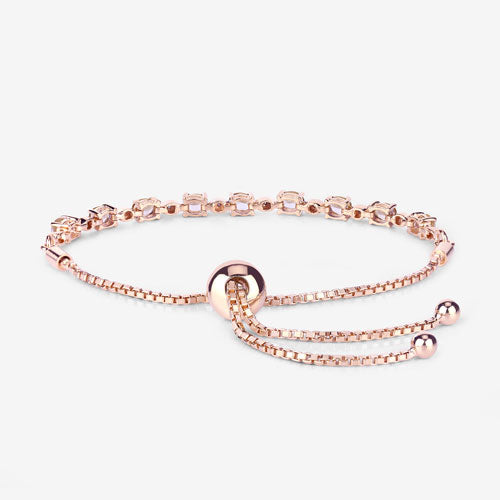 Bracelet en argent sterling avec morganite et diamants de 1,38 carat