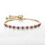 Elegant Ruby and Diamond Sterling Silver Bracelet