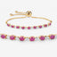 Elegant Ruby and Diamond Sterling Silver Bracelet