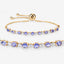 1.56 Carat Genuine Tanzanite & Diamond Sterling Silver Bracelet