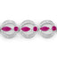 Bracelet en rubis et diamants blancs de 1,65 carat en argent sterling