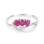 Bague de fiançailles en or blanc 14K avec rubis et diamants de 0,71 carat
