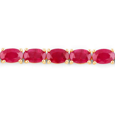 Pulsera de Rubí Genuino de 9.18 Quilates en Oro Amarillo de 10K
