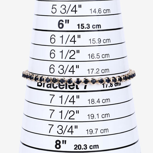 Pulsera de Zafiro Azul Genuino de 3.13 Quilates en Oro Amarillo de 14K