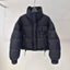 Veste courte matelassée épaulée à col montant de style coréen