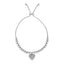 Adjustable Sterling Silver Bead Bracelet with Round Charm