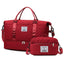 Large-Capacity Quilted Travel Duffel Bag with Embroidered Handle