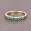 0.41 Carat Genuine Zambian Emerald and White Diamond Ring in 14K Yellow Gold