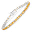 Bracelet en argent sterling de 12,80 carats en citrine véritable