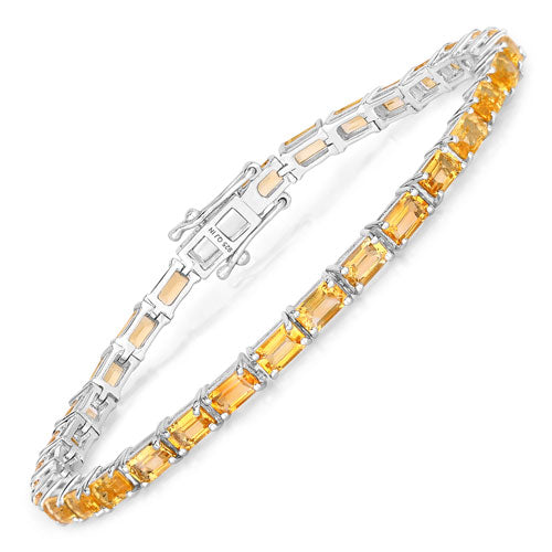 Bracelet en argent sterling de 12,80 carats en citrine véritable