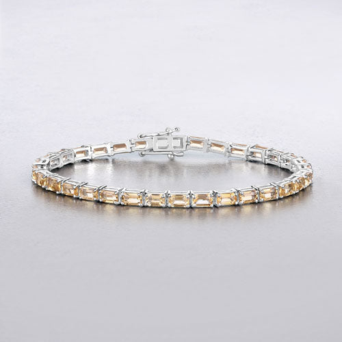 Bracelet en argent sterling de 12,80 carats en citrine véritable