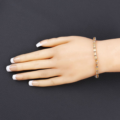 Bracelet en argent sterling de 12,80 carats en citrine véritable