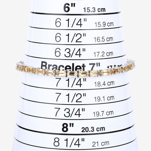 Bracelet en argent sterling de 12,80 carats en citrine véritable