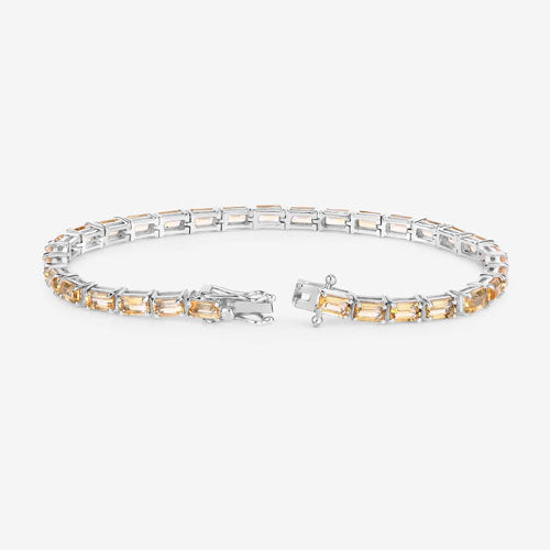 Bracelet en argent sterling de 12,80 carats en citrine véritable