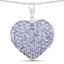 4.86 Carat Genuine Tanzanite Sterling Silver Heart Pendant