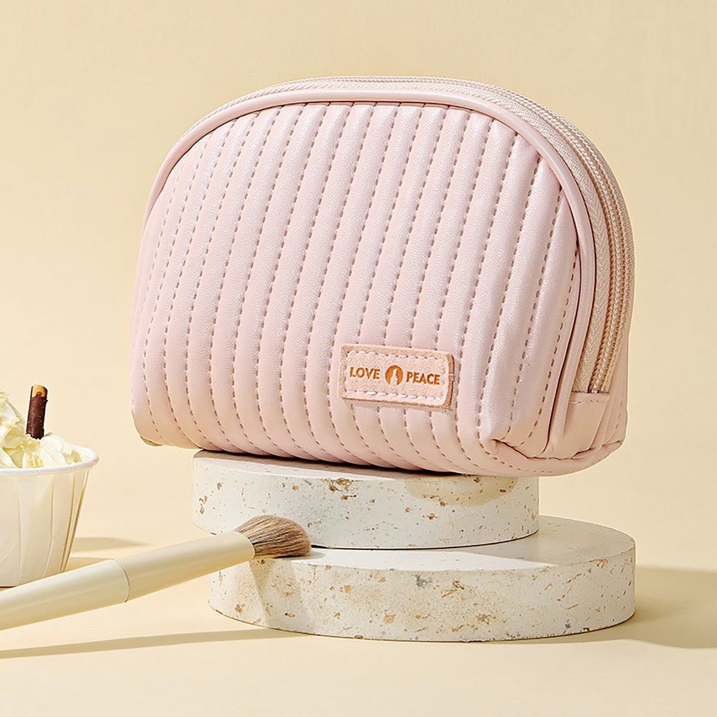Conjunto de Neceseres Cosméticos Redondos Estilo Pastel para Viajes