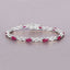 Bracelet en rubis véritable de 5,00 carats en or blanc 10K