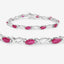 Bracelet en rubis véritable de 5,00 carats en or blanc 10K