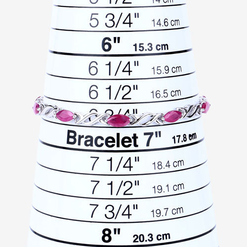 Bracelet en rubis véritable de 5,00 carats en or blanc 10K