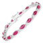 Bracelet en rubis véritable de 8,00 carats en or blanc 10K