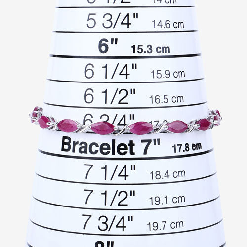 Bracelet en rubis véritable de 8,00 carats en or blanc 10K