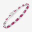 Bracelet en rubis véritable de 8,00 carats en or blanc 10K