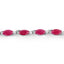 Bracelet en rubis véritable de 8,00 carats en or blanc 10K