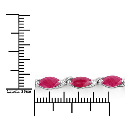 Bracelet en rubis véritable de 8,00 carats en or blanc 10K