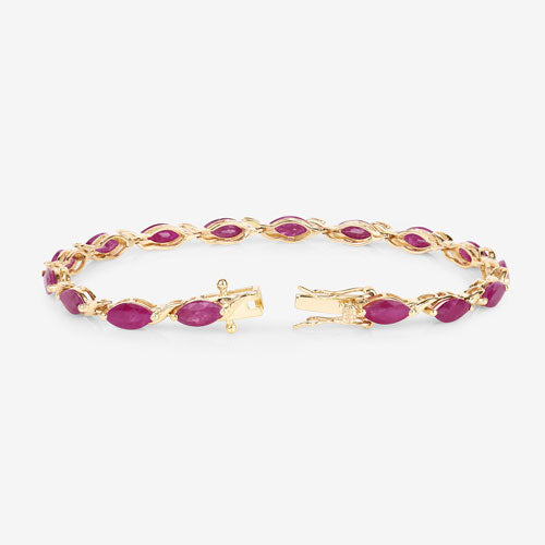 Bracelet en or jaune 10K avec rubis véritable de 8,00 carats