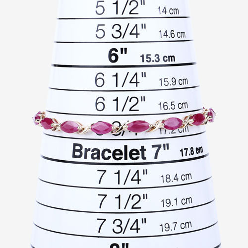Bracelet en or jaune 10K avec rubis véritable de 8,00 carats