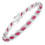 Bracelet en or blanc 10K avec rubis et diamants blancs de 7,78 carats