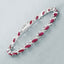Bracelet en or blanc 10K avec rubis et diamants blancs de 7,78 carats