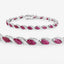 Bracelet en or blanc 10K avec rubis et diamants blancs de 7,78 carats
